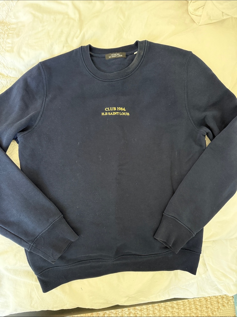 RARE Club 1984 Saint Louis Navy Crewneck Sweater with Gold Embroidery